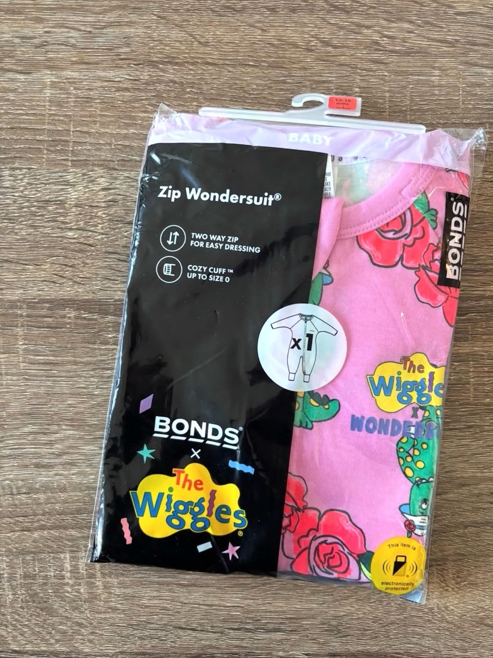 Bonds x The Wiggles Pink Zip Wondersuit with Floral Print